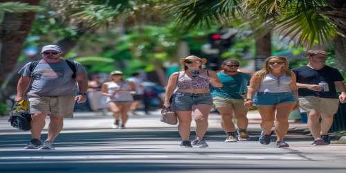 People Walking through the Heat